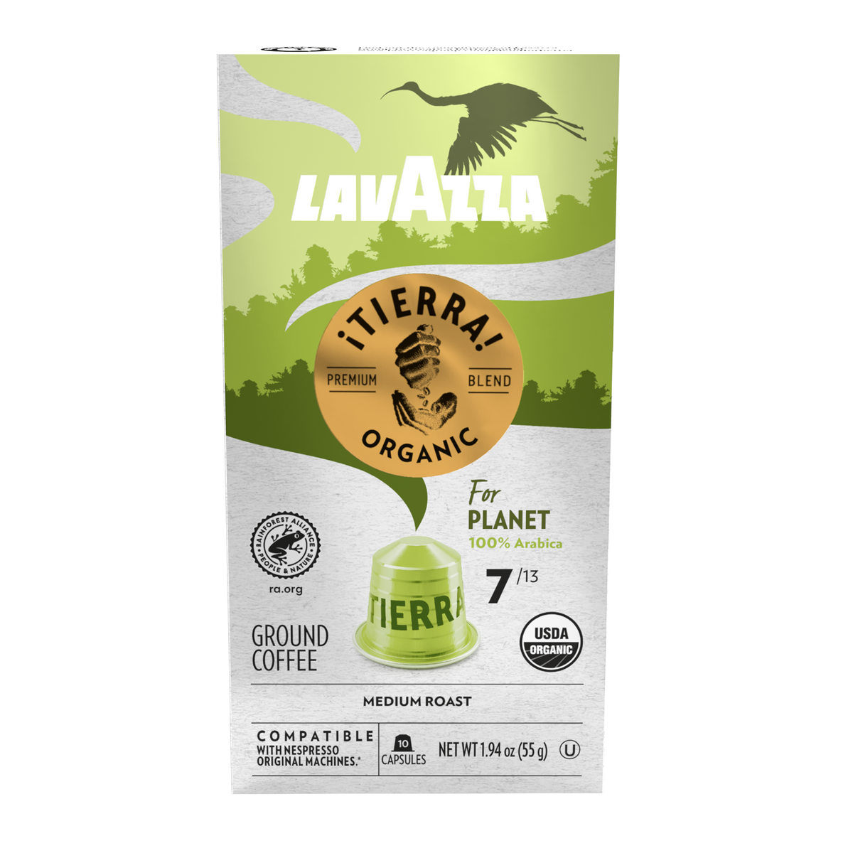 Lavazza ¡Tierra! for Planet Aluminum Compatible Capsules – Italy