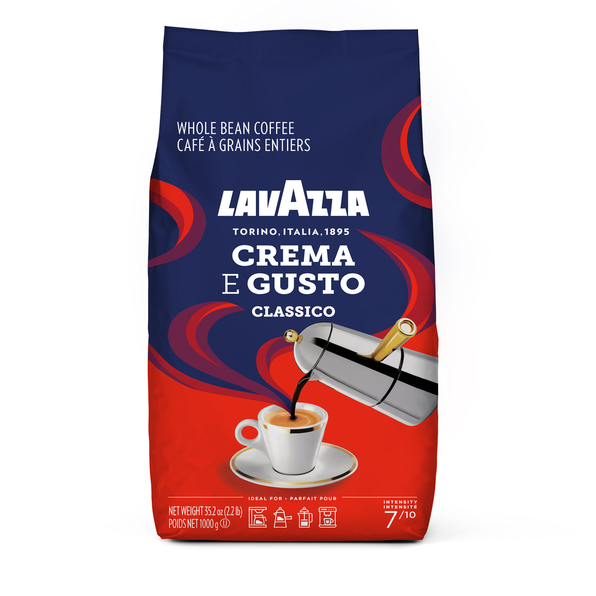 Lavazza Crema e Gusto Whole Bean Coffee Dark Roast