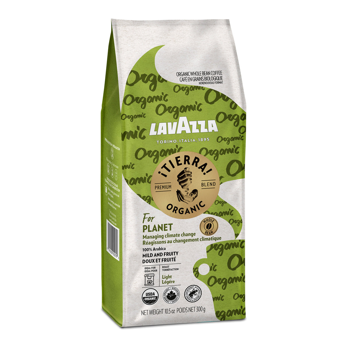 Lavazza ¡Tierra! Organic Whole Bean Coffee Light Roast Italy Best Coffee