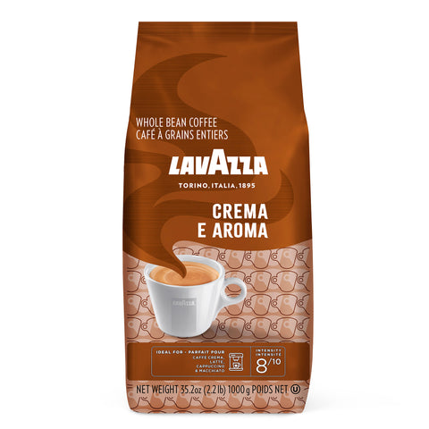 Lavazza Super Crema Café en grains entiers, torréfaction moyenne