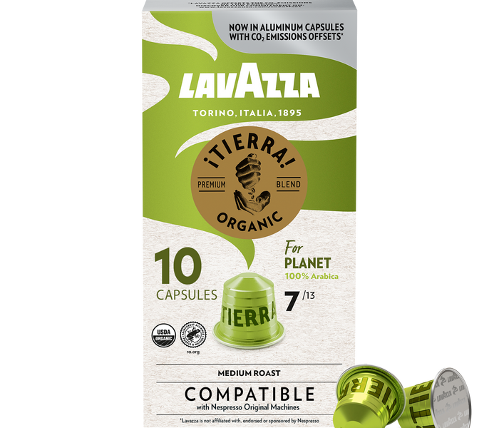 Lavazza Tierra for Planet Aluminum Compatible Capsules – Italy